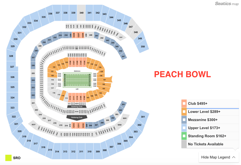 How To Find The Cheapest Peach Bowl Tickets (LSU vs Oklahoma)
